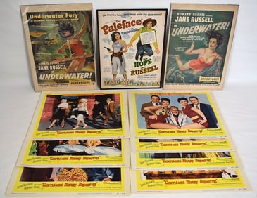 LOT (10) ASSORTED JANE RUSSELL LOBBY CARDS, C. 1950/60