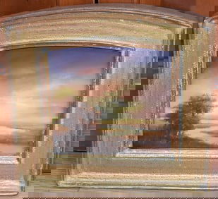 PASTEL WINDING RIVER SUNSET SIGNED J.B.A.