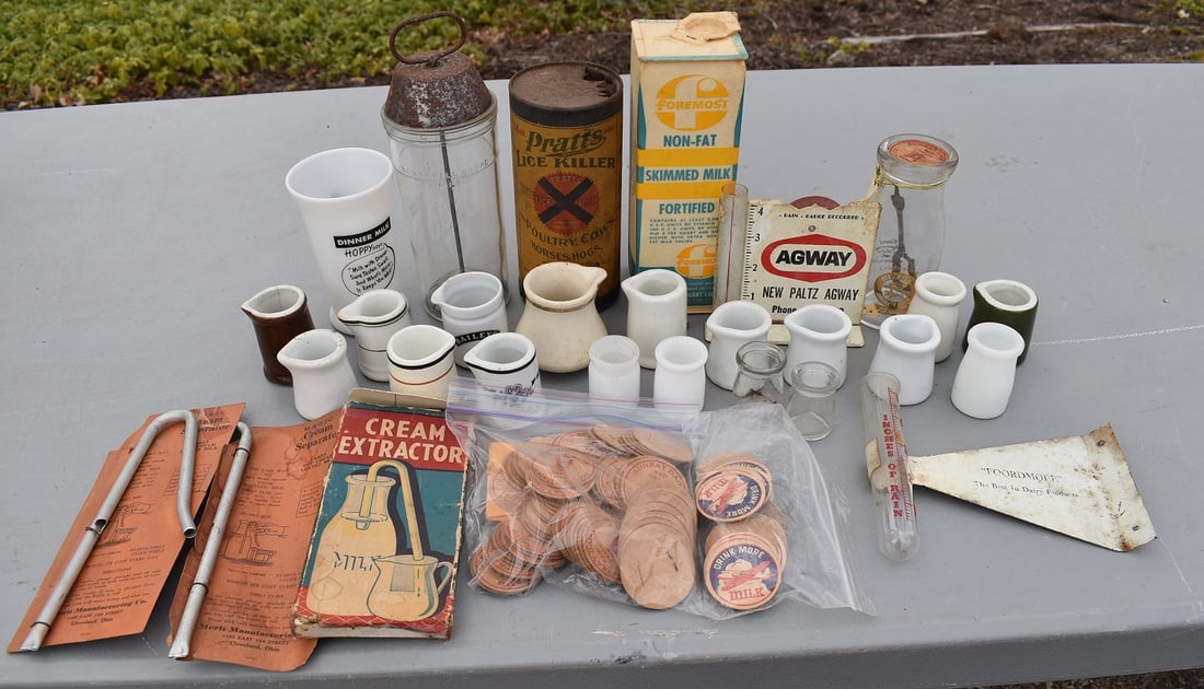 LARGE LOT ASSORTED MILK & CREAM RELATED, 19/20TH C. (1 of 10)