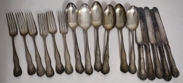 LOT STERLING FLATWARE, 19/20TH C., W. 26.6 OZ.