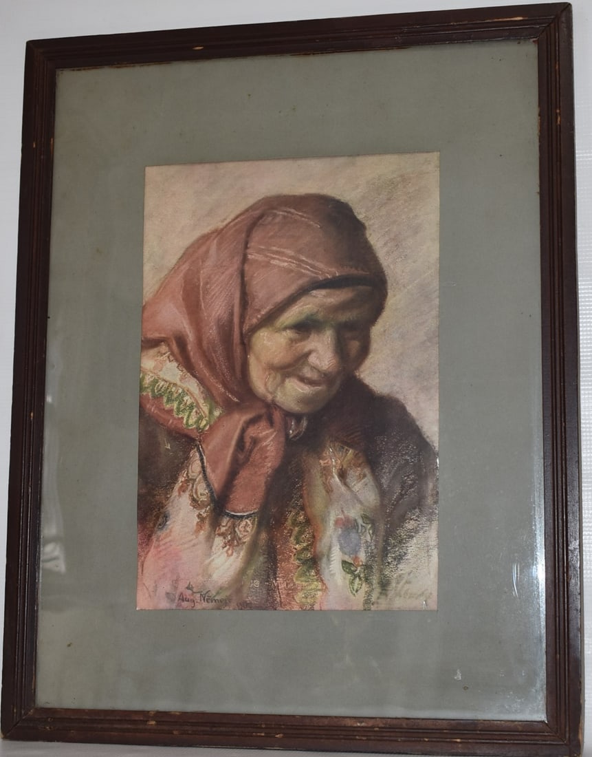 PASTEL "BABUSHKA" SIGNED AUG. NEMEJC (1 of 7)