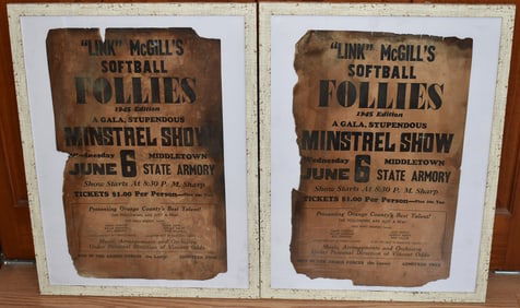 2 MIDDLETOWN BROADSIDES McGILL'S (LINK) TAVERN MINSTREL