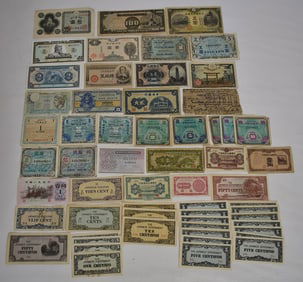 LOT ASSORTED MILITARY PAPER CURRENCY, 1930/40'S
