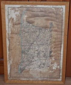 LITHO W/COLOR DUTCHESS COUNTY NY MAP BY JULIUS BIEN NY
