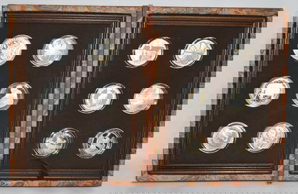 12 STERLING GOOD LUCK MEDAL COLLECTION, FRANKLIN MINT