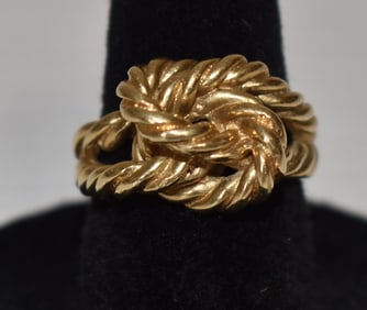 TIFFANY & CO. 14KT YELLOW GOLD RING, C. 1970/80, SZ 4