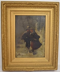 O/P WINTER WALK SIGNED VAN SELIG, 19TH C.