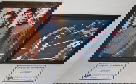 2 AUTOGRAPHED PHOTOS FRAZIER & ALI/SHATNER & NIMOY