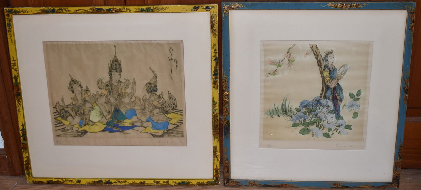 2 DRY POINT ETCHINGS BLUE HYDRANGEA/INSTRUCTION SIGNED (1 of 18)