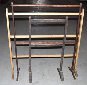 3 COUNTRY PAINTED/STAINED HERB DRYING RACKS, C. 1830/40