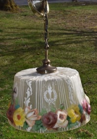 PAIRPOINT HUMMINGBIRD PUFFY HANGING LAMP FIXTURE SIGNED