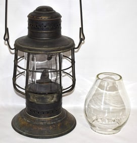 (2) D & H CANAL LANTERN/E.R.R. & CO. CLEAR CAST GLOBE