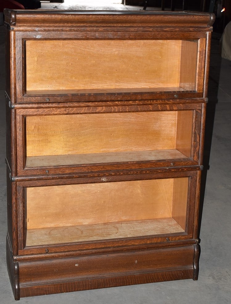 DECO OAK (3) STACK BOOKCASE (BARRISTER) C. 1930 (1 of 7)