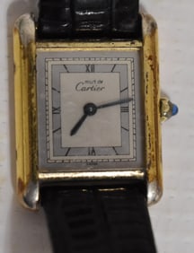 CARTIER GILT STERLING LADIES WRIST WATCH, C. 1960/70