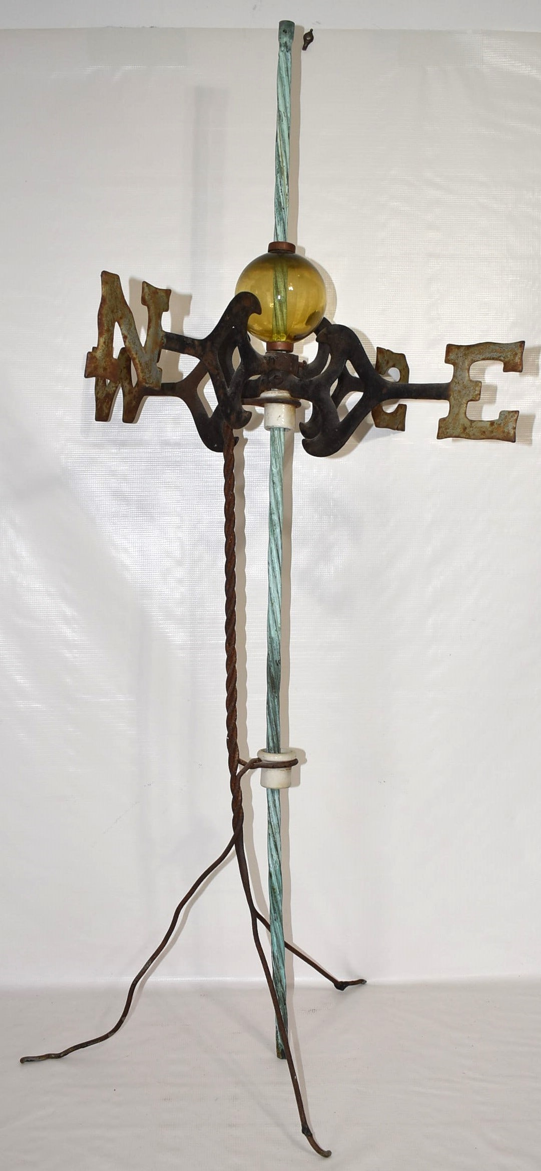 EARLY CAST IRON/COPPER LIGHTNING ROD W/DIRECTIONALS (1 of 6)