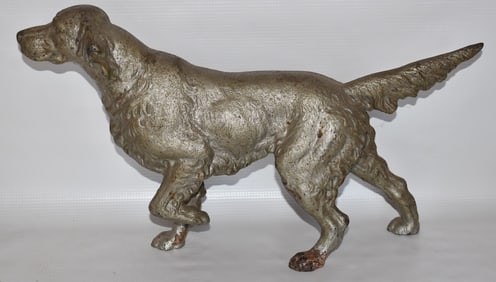 DECO PAINTED CAST IRON POINTER DOOR STOP, C. 1920/30