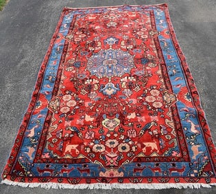 FINE ORIENTAL CARPET W/ANIMALS, 20TH C., 57 1/2" X 103"