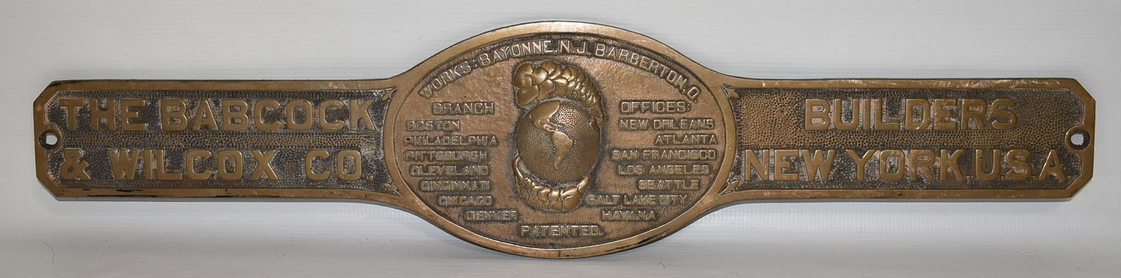 BRONZE BUILDING PLAQUE BABCOCK & WILCOX CO. BUILDERS NY (1 of 6)