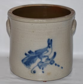 1 GAL. BRADY & RYAN SALT GLAZED STONEWARE CROCK W/BIRD