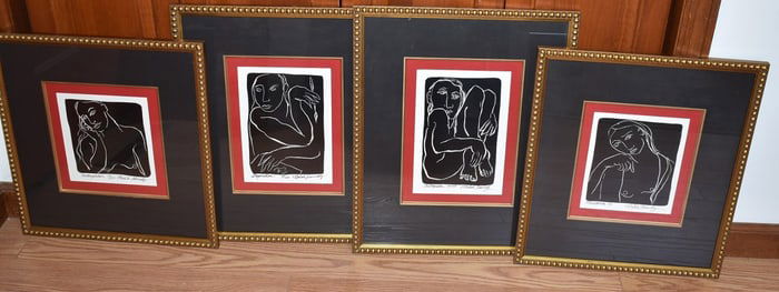 SET (4) PRINTS NUDES SIGNED MICHELLE KENNEDY