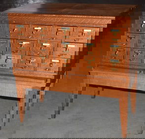 LIBRARY OAK FILE CABINET, C. 1930/40