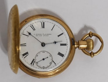EXCEPTIONAL E. HOWARD 18KT YELLOW GOLD POCKET WATCH