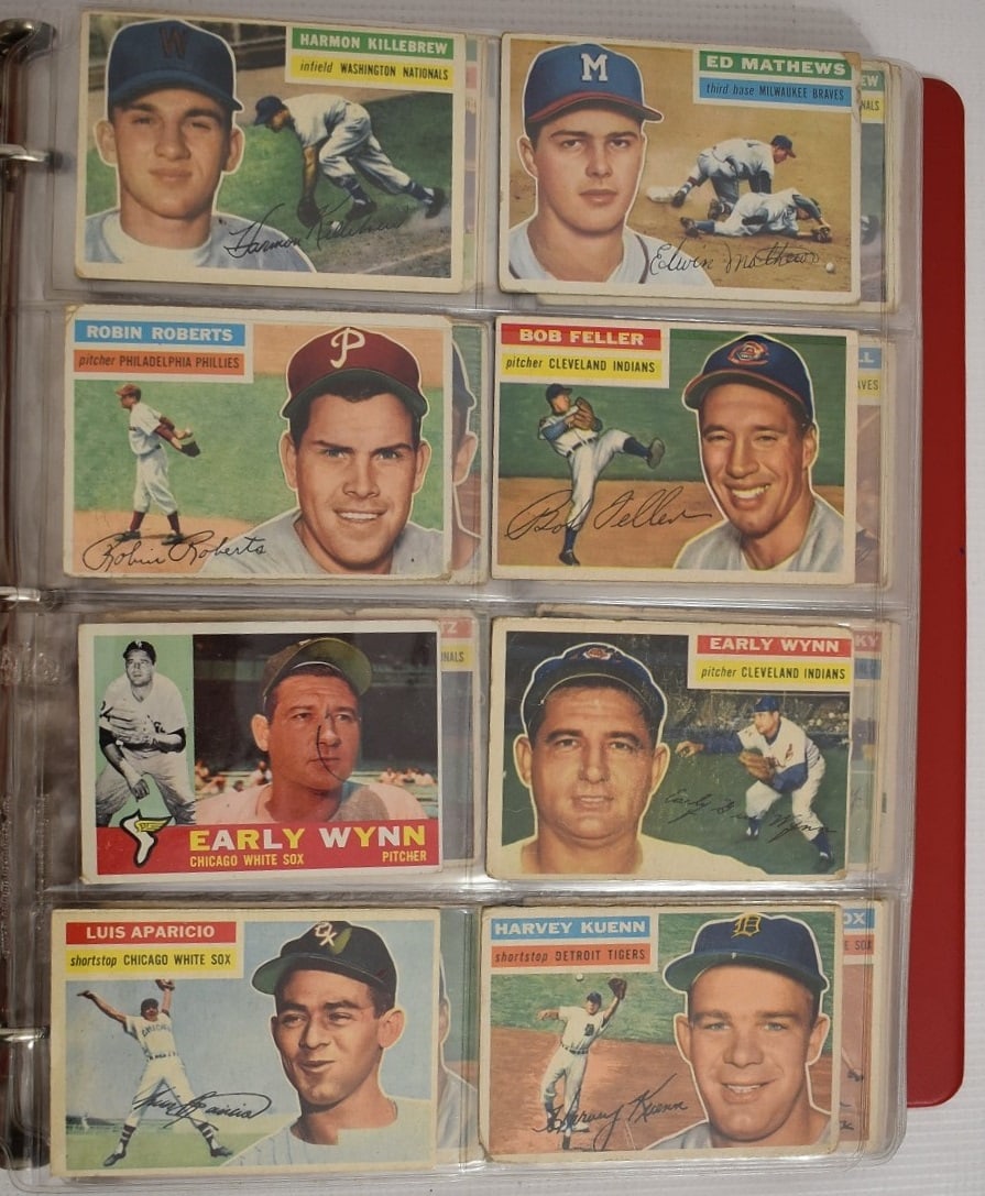 BINDER LOT (267) 1956 BASEBALL CARDS, VG PLUS (1 of 19)