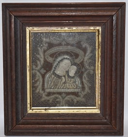 EARLY ITALIAN NEEDLEPOINT ICON, 16/17TH C.
