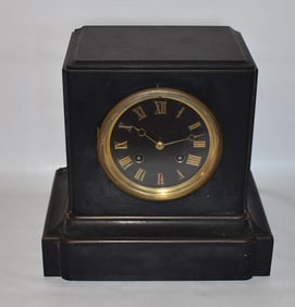 TIFFANY & CO. SLATE SHELF CLOCK, 19TH C., H. 8" W. 9"