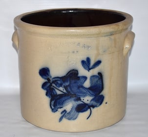 N.A. WHITE & SON 2 GAL. SALT GLAZED STONEWARE CROCK