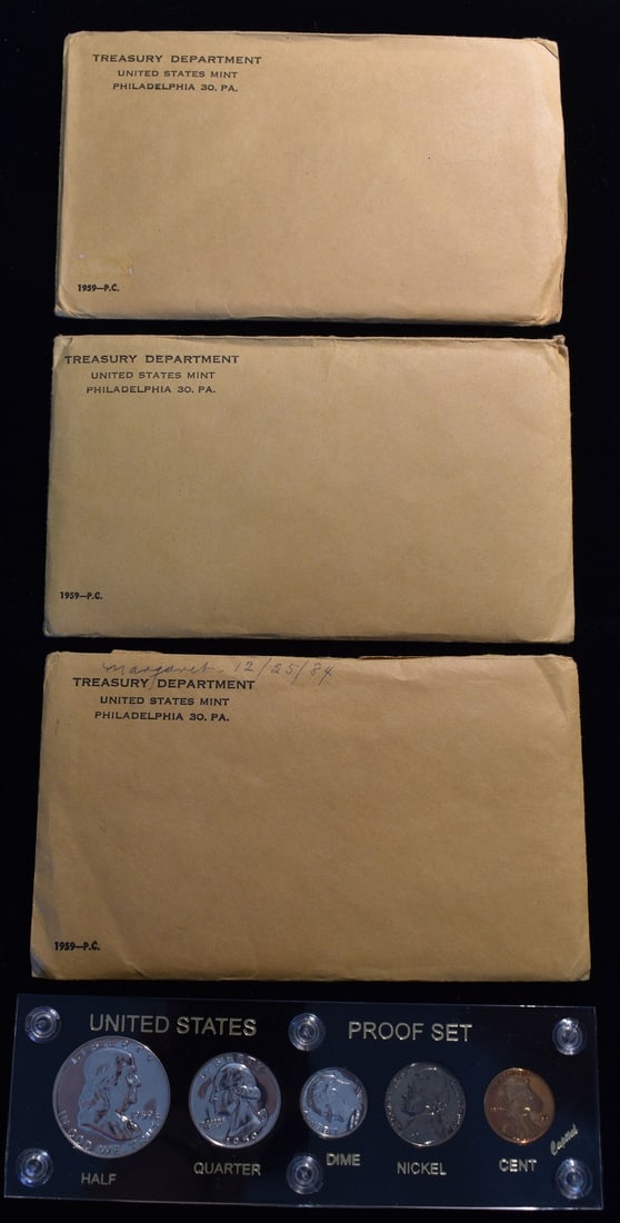 LOT (4) 1959 US PROOF SETS (1 of 10)