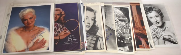 39 VINT. AUTOGRAPHED PHOTOS INCL. BARBARA STANWYCK