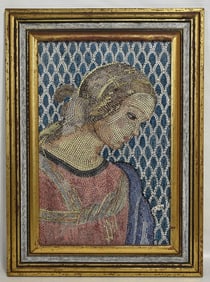 FINE PORCELAIN PLAQUE MARY, MOTHER OF JESUS SIGNED