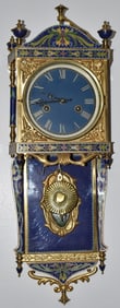 FRENCH/VIENNA CLOISONNE WALL CLOCK WITH H/P PANELS