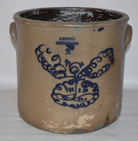 D. WESTON 3 GAL. SALT GLAZED STONEWARE CROCK (AS-IS)