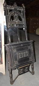 FINE VICTORIAN EBONIZED EASEL, C. 1890, H. 79" W. 30"