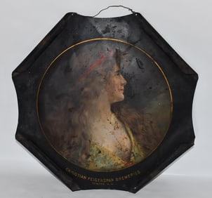 FEIGENSPAN TIN ADVERTISING PLAQUE, 19TH C.