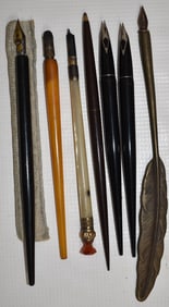 LOT (7) ASSORTED EARLY DIP PENS, 19/20TH C.