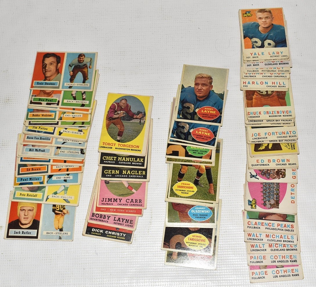 LOT ASSORTED VARIOUS YEAR FOOTBALL CARDS, C. 1950'S: LOT ASSORTED VARIOUS YEAR FOOTBALL CARDS, C. 1950'S