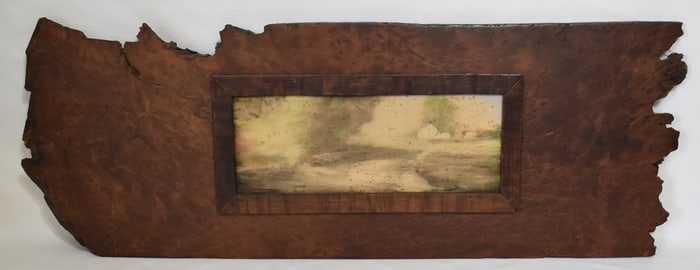 ADIRONDACK BURL WALNUT PICTURE FRAME, 19TH C.