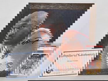 2 MICHAEL JORDAN AUTOGRAPHED PHOTO W/COA & GRADED CARD