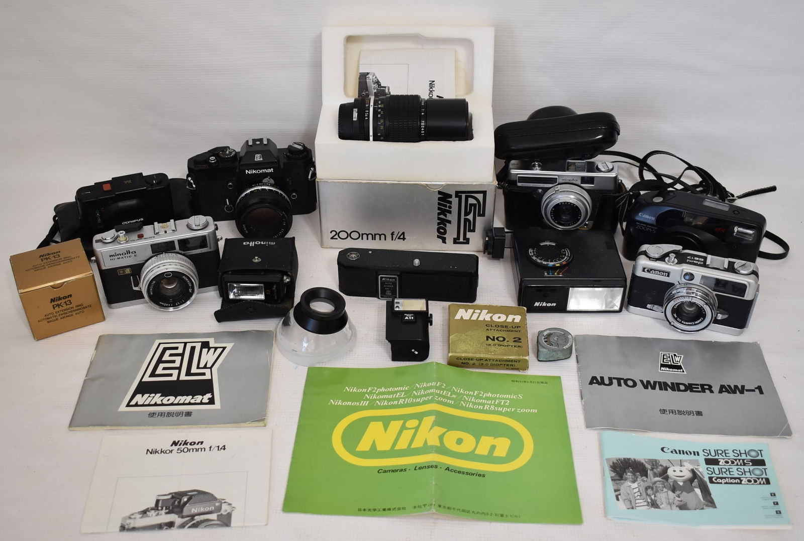 LOT ASSORTED CAMERA PARTS & PIECES, CAMERAS, C. 1950/60 (1 of 8)