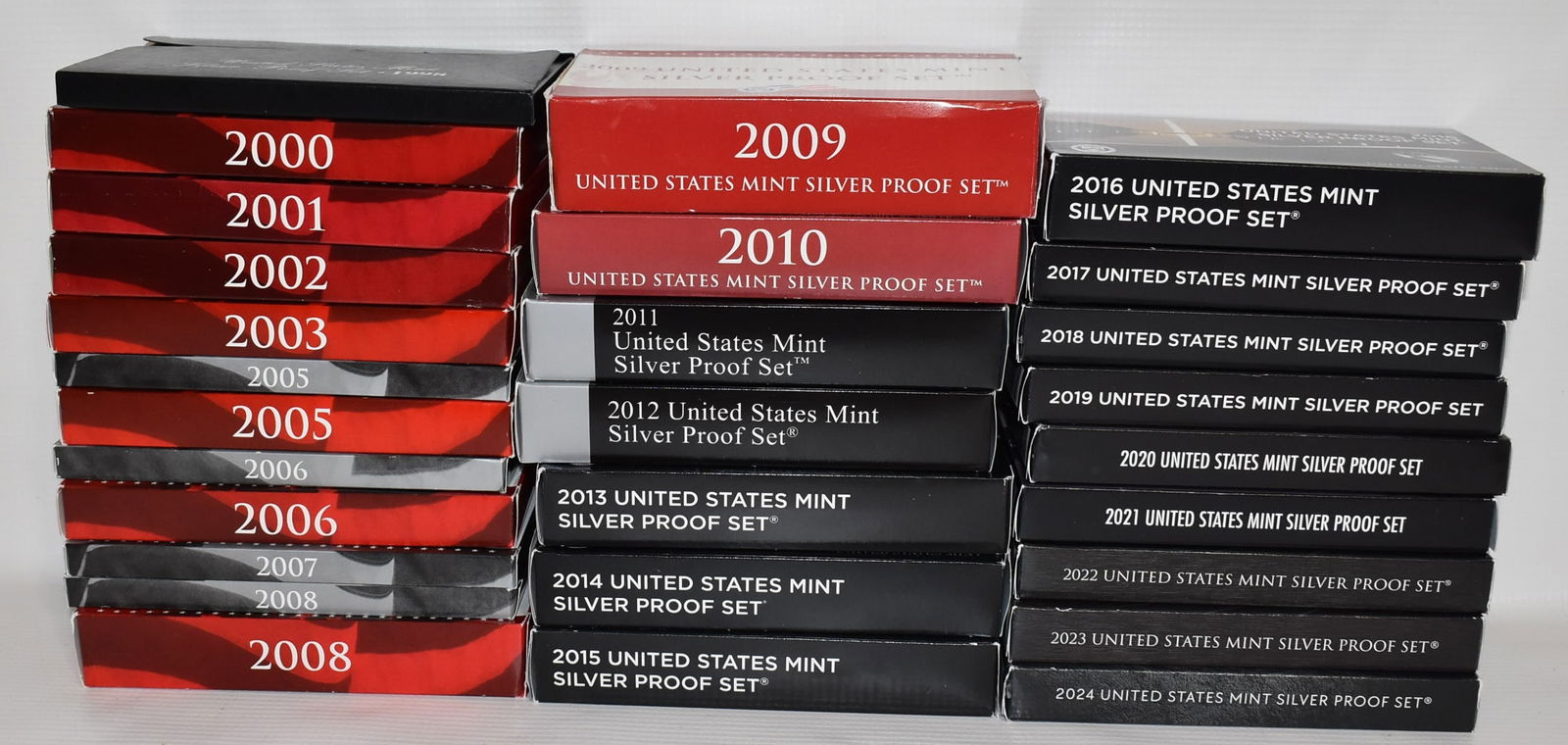 LOT (28) 1998-2024 SILVER PROOF SETS (MIB) (1 of 5)