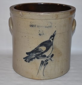 OTTMAN BROS. 3 GAL. SALT GLAZED STONEWARE CROCK