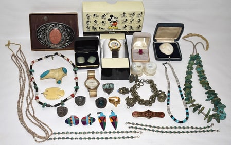 ASST. AMERICAN INDIAN JEWELRY INCL. SILVER, OPAL, ETC.