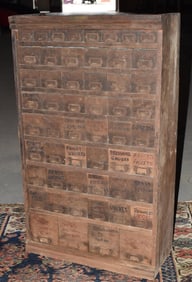 COUNTRY PINE APOTHECARY CABINET, 19TH C.