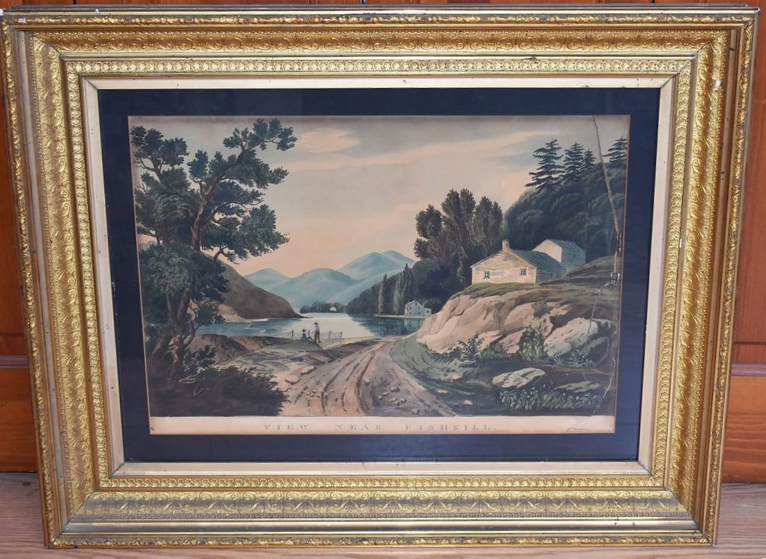 RARE W/C "VIEW NEAR FISHKILL" BY W.G. WALL (1 of 8)