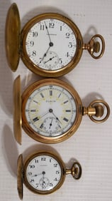 LOT (3) WALTHAM, ELGIN POCKET WATCHES, 19TH C.