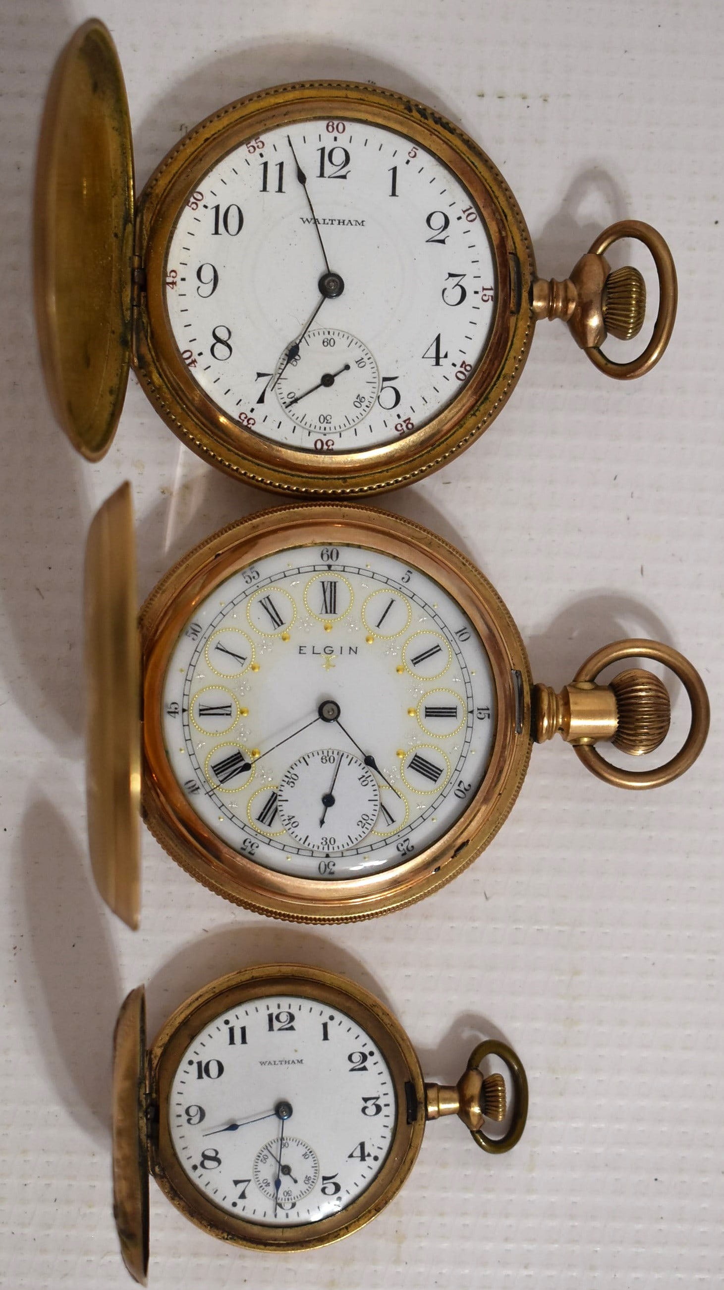LOT (3) WALTHAM, ELGIN POCKET WATCHES, 19TH C. (1 of 18)