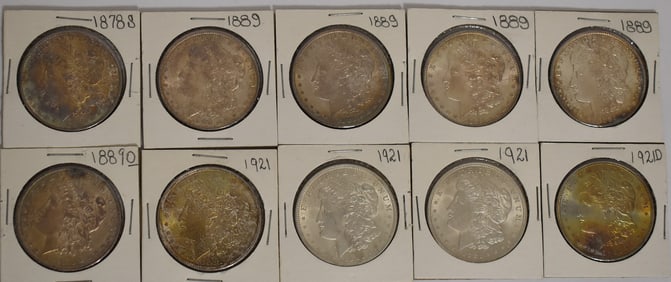 LOT (10) ASSORTED MORGAN SILVER DOLLARS